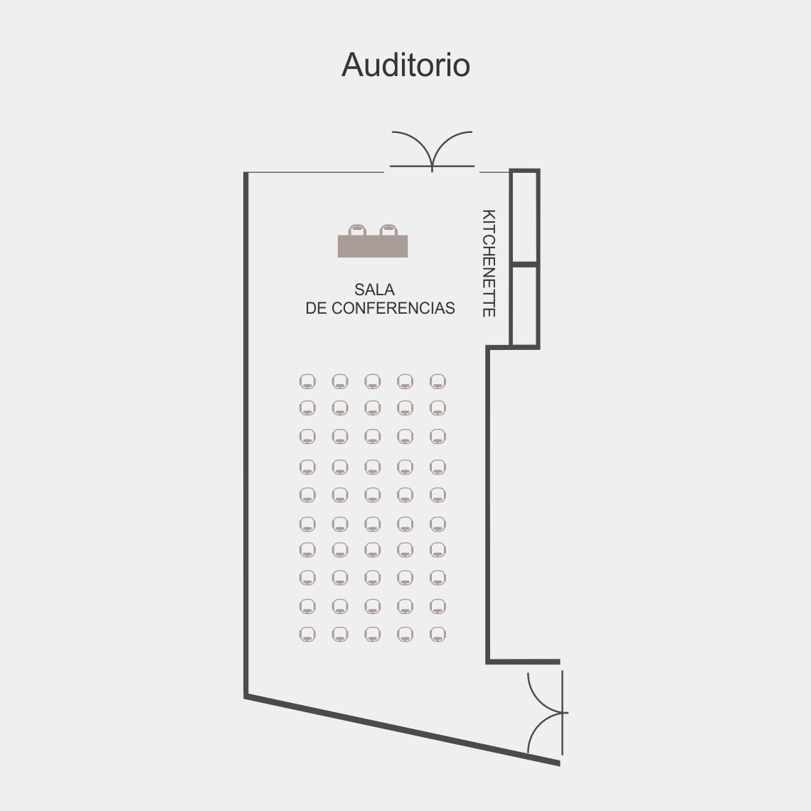 Foto del plano de sala de Eventos forma Auditorio