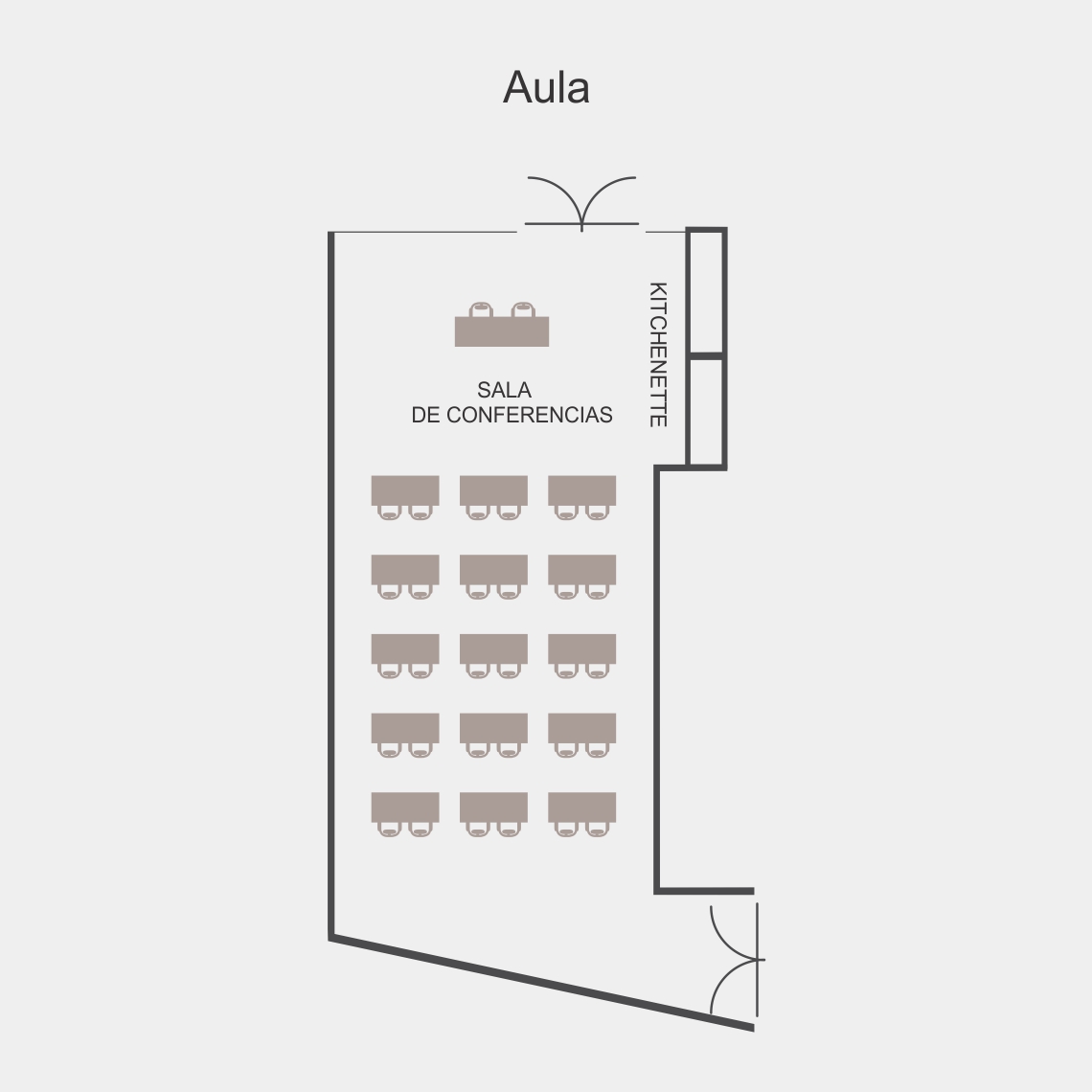 Foto del plano de sala de Eventos forma Aula